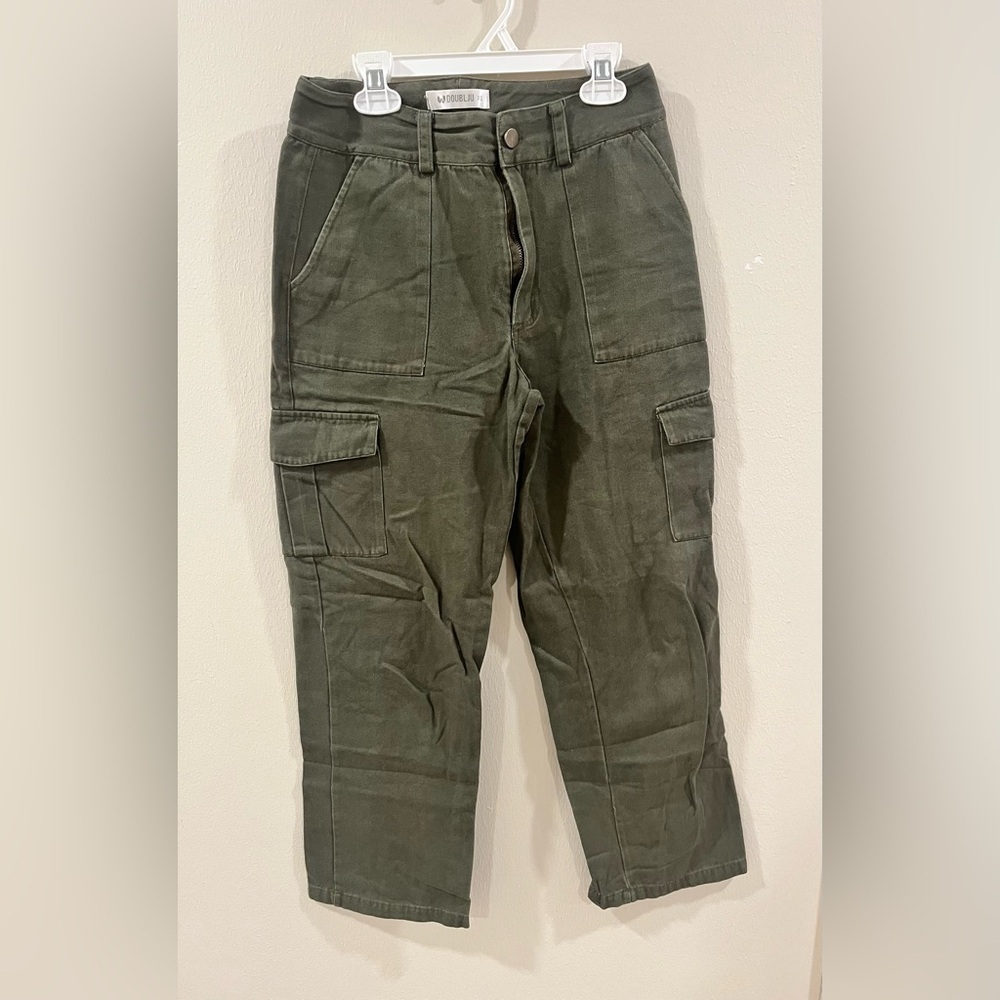 DOUBLJU Olive Green High Waisted Cargo Pants - Size XS